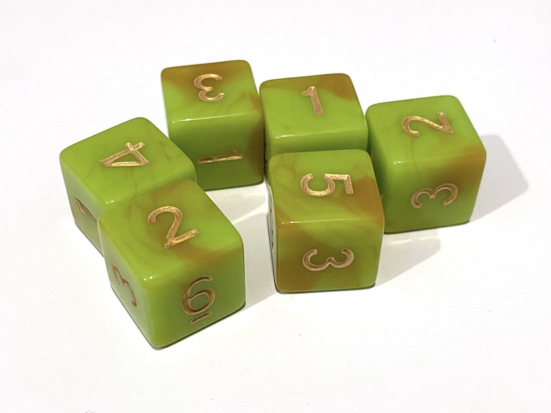Diceメッセージ Caramel Apple d6 dice set – Adventure Dice®